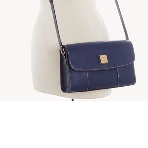 Dooney & Bourke Saffiano Casey Messenger Bag Navy has minor wear
